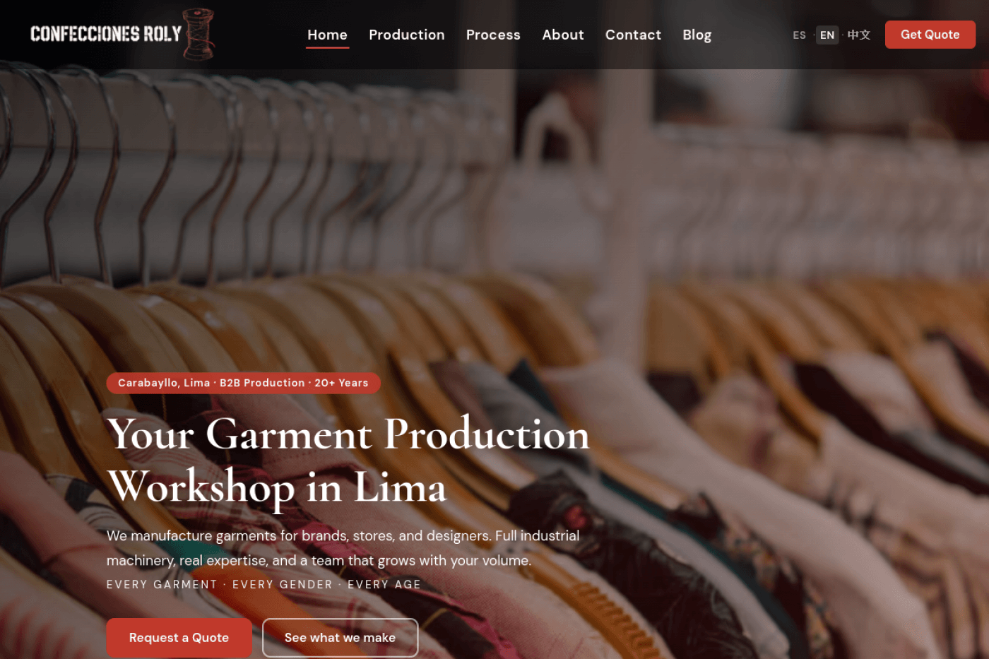 Web B2B para Maquila Textil